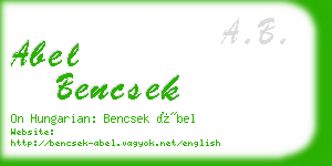 abel bencsek business card